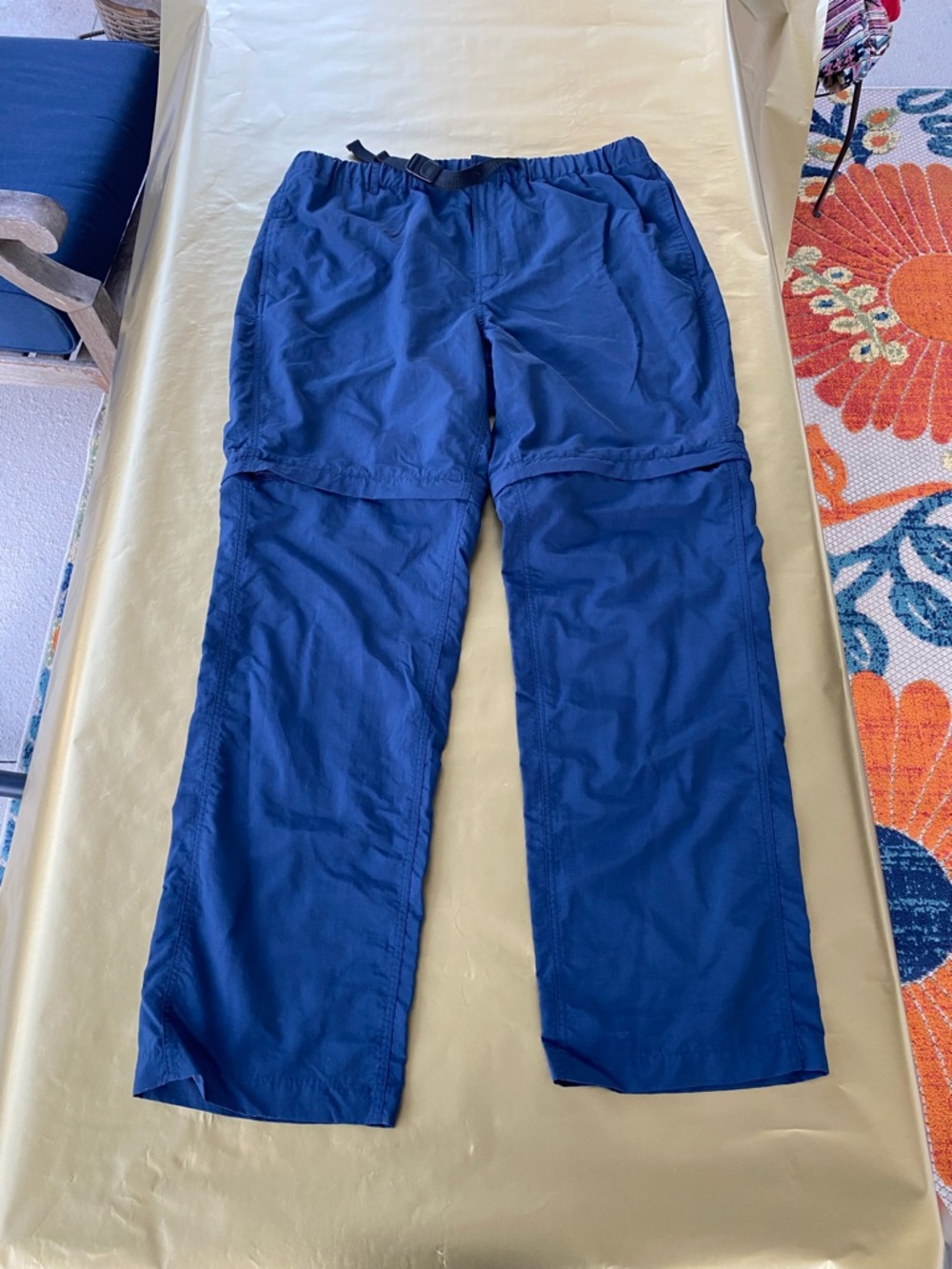 TRAVELSMITH Men's Blue Belted 100% Nylon Hiking Pants Size  Large